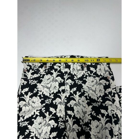 7 For All Mankind Bohemian Black & White Jacquard Pants Size 27 Lace Effect - Picture 14 of 16